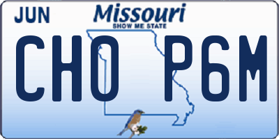 MO license plate CH0P6M