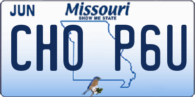 MO license plate CH0P6U