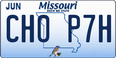 MO license plate CH0P7H