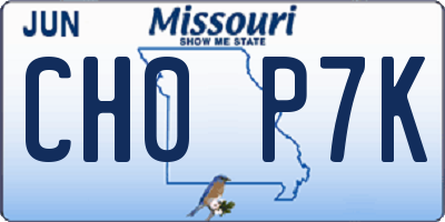 MO license plate CH0P7K