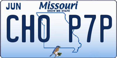 MO license plate CH0P7P