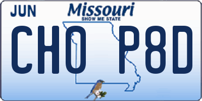MO license plate CH0P8D