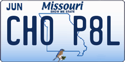 MO license plate CH0P8L