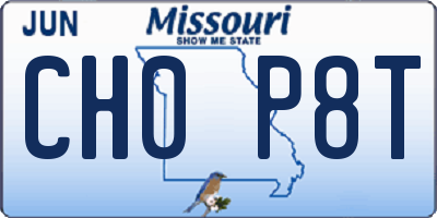 MO license plate CH0P8T