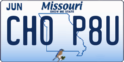 MO license plate CH0P8U