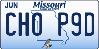 MO license plate CH0P9D