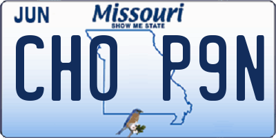 MO license plate CH0P9N
