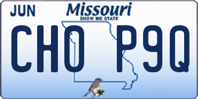 MO license plate CH0P9Q