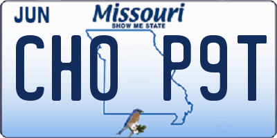 MO license plate CH0P9T