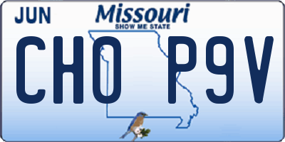 MO license plate CH0P9V