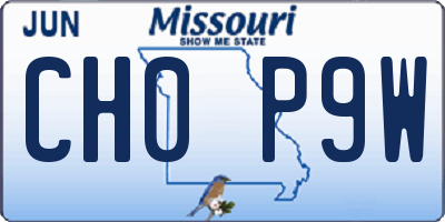 MO license plate CH0P9W