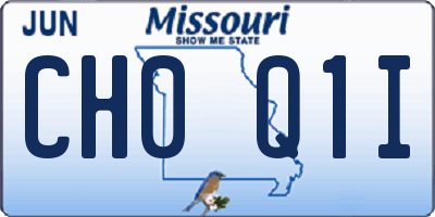 MO license plate CH0Q1I