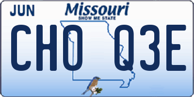 MO license plate CH0Q3E