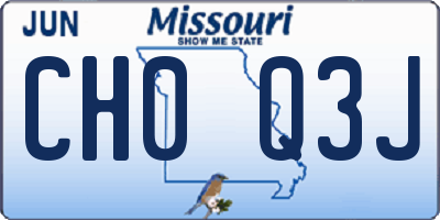 MO license plate CH0Q3J
