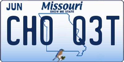 MO license plate CH0Q3T