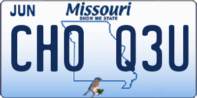 MO license plate CH0Q3U