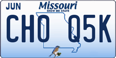 MO license plate CH0Q5K