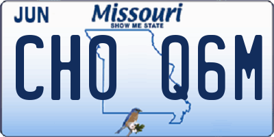 MO license plate CH0Q6M