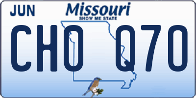 MO license plate CH0Q7O
