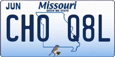 MO license plate CH0Q8L
