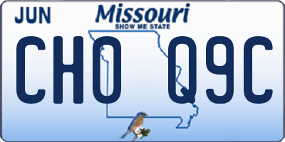 MO license plate CH0Q9C
