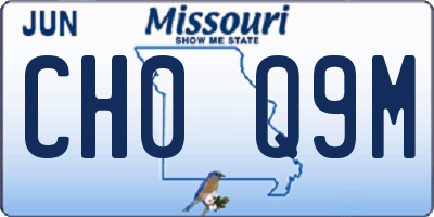 MO license plate CH0Q9M