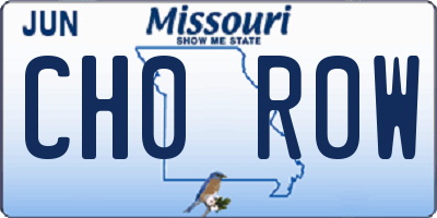 MO license plate CH0R0W
