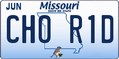 MO license plate CH0R1D