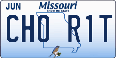 MO license plate CH0R1T