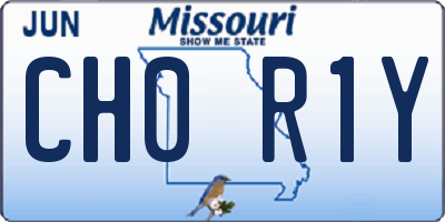 MO license plate CH0R1Y