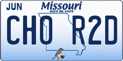 MO license plate CH0R2D