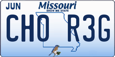 MO license plate CH0R3G
