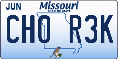 MO license plate CH0R3K