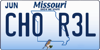 MO license plate CH0R3L