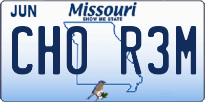 MO license plate CH0R3M