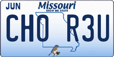MO license plate CH0R3U