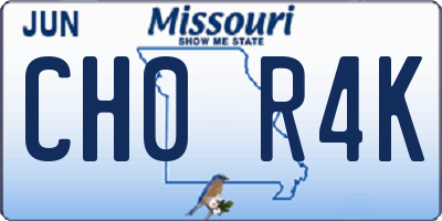 MO license plate CH0R4K