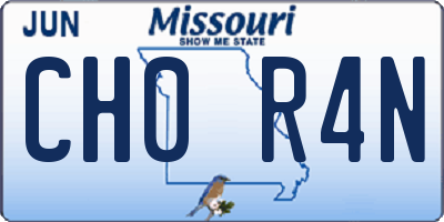 MO license plate CH0R4N