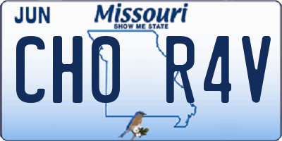 MO license plate CH0R4V