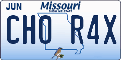 MO license plate CH0R4X