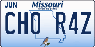 MO license plate CH0R4Z