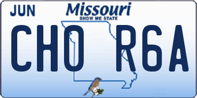 MO license plate CH0R6A
