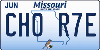MO license plate CH0R7E