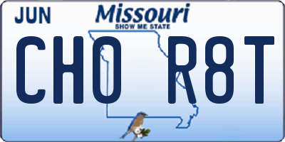 MO license plate CH0R8T