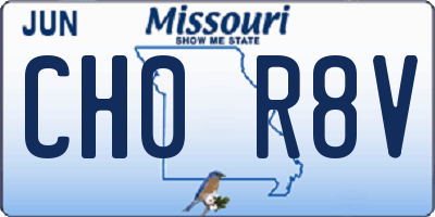 MO license plate CH0R8V