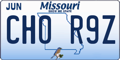 MO license plate CH0R9Z