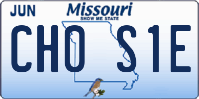 MO license plate CH0S1E
