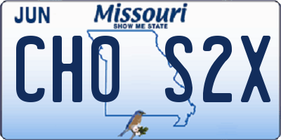 MO license plate CH0S2X