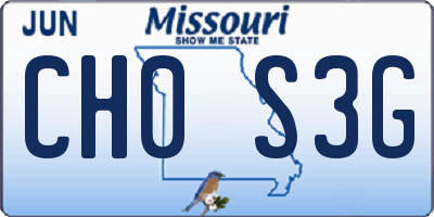 MO license plate CH0S3G