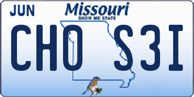MO license plate CH0S3I